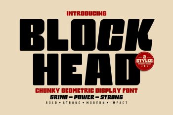Block Head-Chunky Geometric Display Font