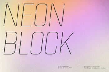 Neon Block Thin Condensed Italic Display Font