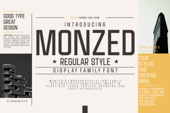 Monzed – Condensed Display Font Family